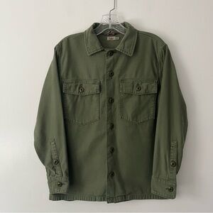 Faherty Savannah Cotton Overshirt Green Utility Button Up Shirt Shacket Cotton S